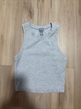 Tilly's Heather Gray Ribbed Crop Tank Top